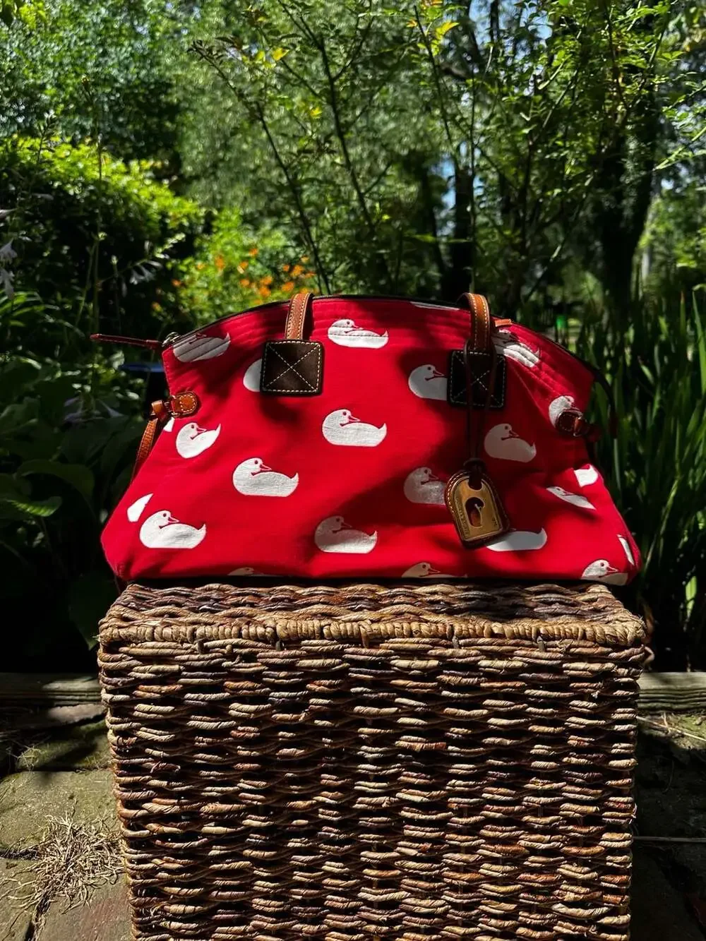 Dooney & Bourke Samantha Sport Duck Canvas Satchel in Red Y2K EUC ❤️ 🦆
